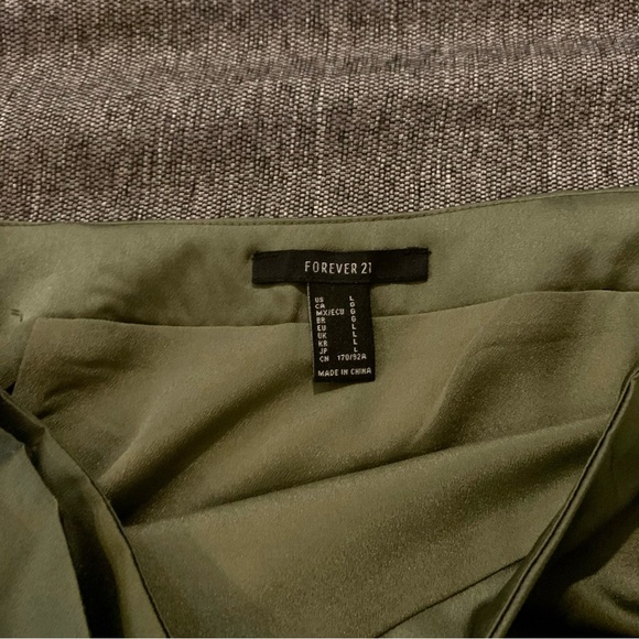 Green Satin Wrap Skirt - Picture 3 of 3